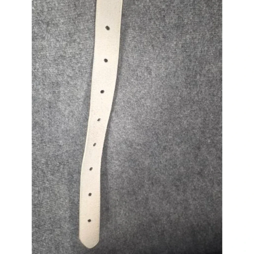 Mudd Womens White‎ Genuine Leather Rhinestone Buckle Belt Size XL Style B385M